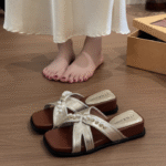 French pearl flip flops for women to wear as outerwear in 2025 - Image 5
