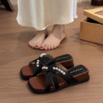 French pearl flip flops for women to wear as outerwear in 2025 - Image 2