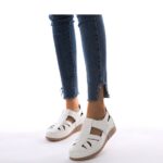 Autumn 2025 new European and American single shoes wedge heel sewing light Velcro hollow mother shoes