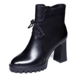 Ji Baili genuine thick heel short boots for women’s 2025 - Image 4