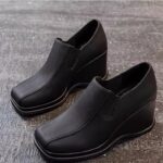 Red dragonfly leather square head high heels women’s - Image 2