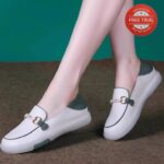 Brand genuine leather slip-on breathable low-top women’s shoes - Image 2