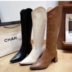 High-heeled boots for women 2025