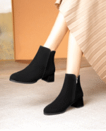 Matte Velvet Martin boots for women LA5685 - Image 3