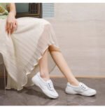 2025 New Style White Sneakers, Summer Breathable Mesh Shoes, Thick Sole, Casual Lightweight Sports Running Shoes, Versatile Single Shoes - Image 3